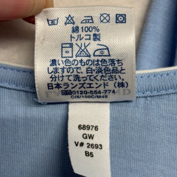 Land's End Cotton Robe Nightgown SET Blue L 14-16 Midi - Picture 4 of 8